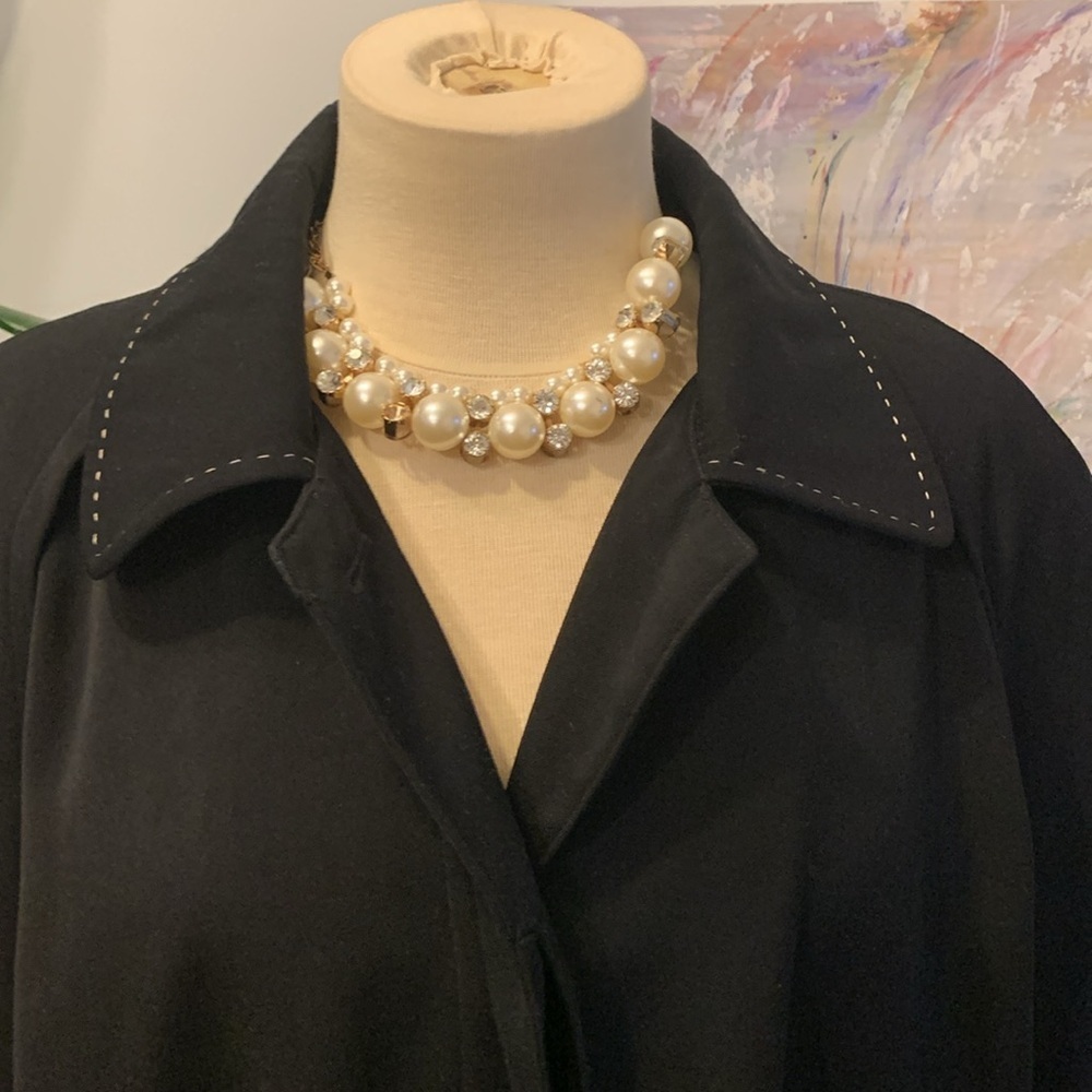 Elegant Black Women's Dressy Trench Coat - Picture 2 of 15